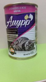 Амурр влажный корм для кошек Кролик в желе 415гр консервы