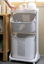 Корзина для белья F827-2 двухуровневая