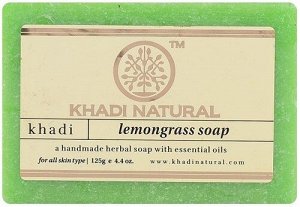 Мыло "Лемонграсс" Кхади (антибактериальное и увлажняющее) Lemongrass Soap Khadi 125 гр.
