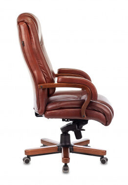 Кресло руководителя Бюрократ T-9925WALNUT светло-коричневый Leather Eichel кожа крестовина металл/дерево