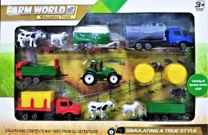 Набор игровой Farm Wor (трактор, грузовики, прицепы, животные) (798-А168)