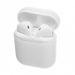 Чехол LuazON для футляра AirPods 1/2, мат. верха: силикон, 56х24х47 мм, люминесцентный белый