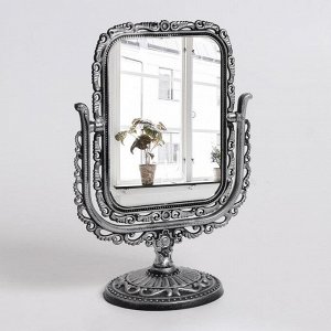 Зеркало настольное «Ажур», с увеличением, зеркальная поверхность — 9,5 х 12,5 см, цвет «антрацит»