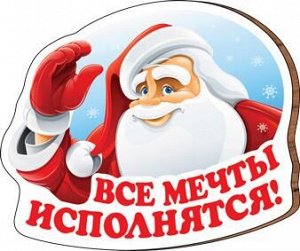 5112290 Магнит "Все мечты исполнятся!" (дерево) (вырубка), (Хорошо)