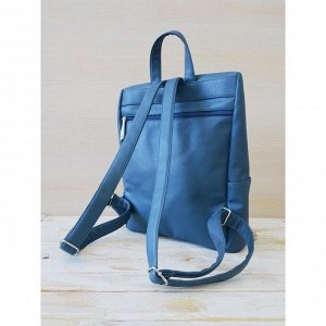 Рюкзак Serena серо-синий с вышивкой колибри