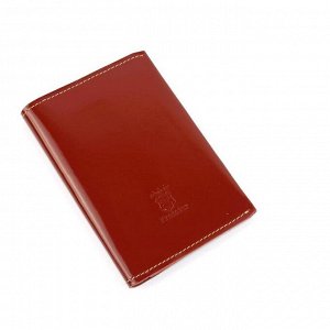 Обложка для паспорта, 3 кармана, красный гладкий