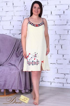 dress37 Сорочка женская «Кошкин дом» молоко