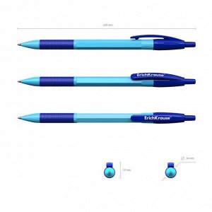 Ручка шариковая автомат ErichKrause "R-301 Neon Matic&Grip" узел 0.7, чернила синие 46771