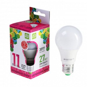 Лампа светодиодная ASD LED-A60-standard, Е27, 11 Вт, 230 В, 6500 К, 990 Лм