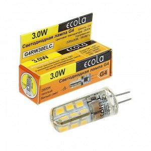 Лампа светодиодная Ecola Corn Micro, 3 Вт, G4, 2800 K, 320°, 40х15 мм