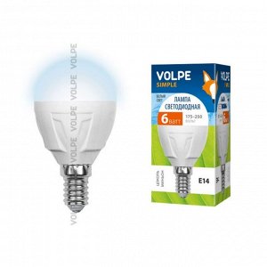 Лампа светодиодная Volpe "шар" G45, Е14, 6 Вт, 4500 К