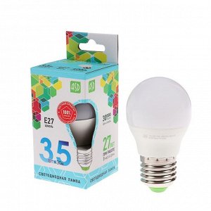 Лампа светодиодная ASD LED-ШАР-standard, Е27, 3.5 Вт, 230 В, 4000 К, 320 Лм