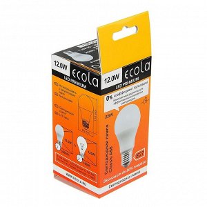 Лампа светодиодная Ecola Premium, A60, E27, 12 Вт, 4000 K, 110x60 мм, дневной белый