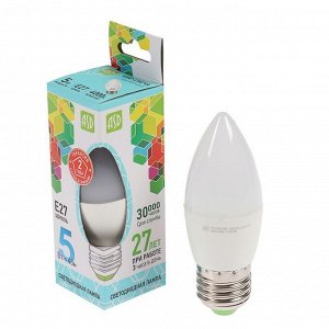 Лампа светодиодная ASD LED-СВЕЧА-standard, Е27, 5 Вт, 230 В, 4000 К, 450 Лм