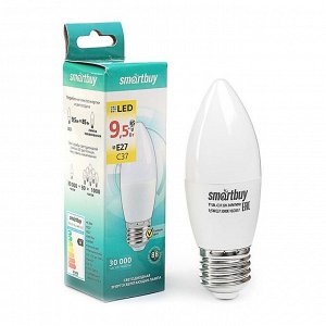 Лампа светодиодная Smartbuy, C37, Е27, 9.5 Вт, 3000 К, теплый белый свет