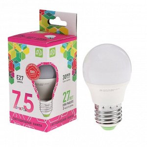 Лампа светодиодная ASD LED-ШАР-standard, Е27, 7.5 Вт, 230 В, 6500 К, 675 Лм
