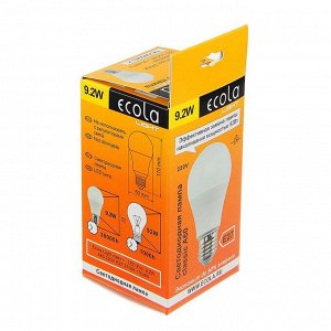 Лампа светодиодная Ecola, А60, 9.2 Вт, E27, 2700 К, 110 x 60 мм