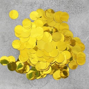 Наполнитель для шара "Конфетти круг", 1,5 см, фольга, цвет золотой, 10 г