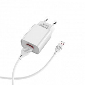Зарядное устройство + кабель MicroUSB Borofone USB Travel Charger Set 2.1A