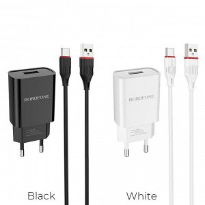 Сетевое зарядное устройство с кабелем Micro-USB Borofone BA20A