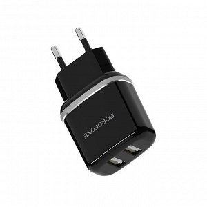 Зарядное устройство BOROFONE BA25A Outstanding 2*USB, 2.4A, черный