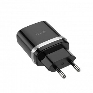 Сетевое зарядное устройство HOCO C12Q Smart USB, 3A, черный, 18W