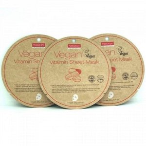 Purederm Vegan Sheet Mask Vitamin Веганская маска для лица с витаминами, 23 гр