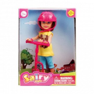 Кукла DEFA Lucy "Малышка на самокате" (15 см., аксесс., в ассорт.)
