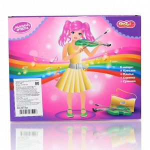 Кукла DollyToy "Маленькая артистка" (9 см, скрипка, сумочка, 3 платья)