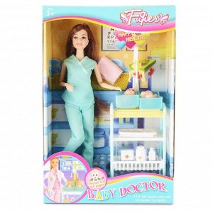 Набор с куклой "Медсестра для малышей" (28 см, 2 реб., аксесс., в ассорт.)