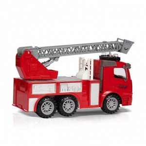 Фрикционная игрушка Handers "Пожарная машина: Автолестница" (30 см, подвижн. лестница, свет, звук)