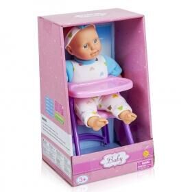 Кукла-младенец DEFA Lucy "Пупс на стульчике" (23 см., голубой)