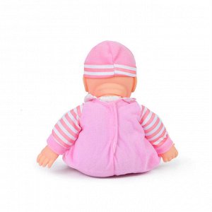 Кукла-младенец DollyToy "Пупс с набором для кормления" (30 см, звук, мягк. тело, аксесс., розовый)