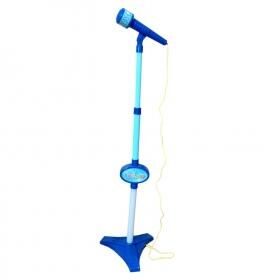 Музыкальная игрушка "Стойка с микрофоном" (65-85 см, свет, играет от микрофона и от mp3 смартф., голуб.)