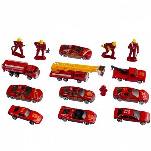 Игровой набор Handers "Пожарная команда" (металл, 15 предметов, размер 3-7 см)