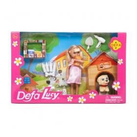 Кукла DEFA Lucy "Любимый питомец" (14 см, собака, аксесс.)