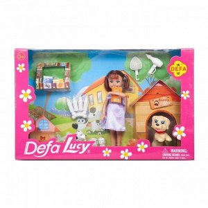 Кукла DEFA Lucy "Любимый питомец" (14 см, собака, аксесс.)