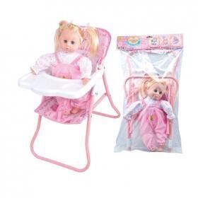 Кукла-младенец KING TIME "Пупс со стульчиком для кормления" (30 см, мягк. тело, в ассорт.)