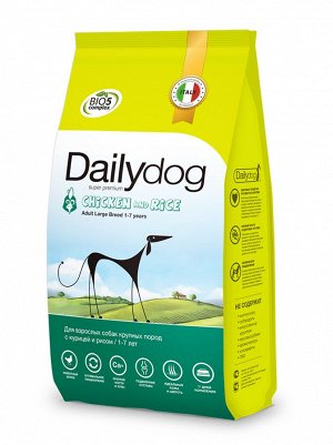 DailyDog Adult  LARGE BREED-для взрослых собак крупных пород с  курицей и рисом 20 кг. 7305