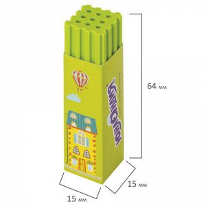 Ластик ЮНЛАНДИЯ "Башенки", 64х15х15 мм, цвет ассорти, картонный держатель, 228719