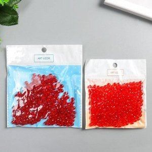 Набор бусин для творчества пластик "Кристалл с гранями красный" 20 гр 0,4х0,6х0,6 см