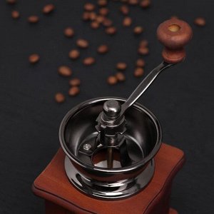 Кофемолка с ручкой «Тёмное дерево», 9,5?16 см