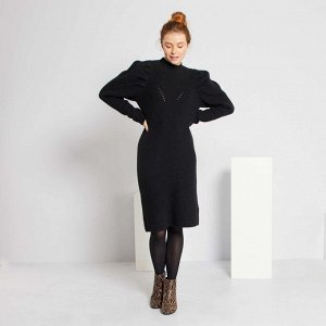 Платье-джемпер из экологически чистого материала - черный
