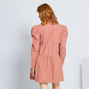 Короткое платье из поплина - розовый