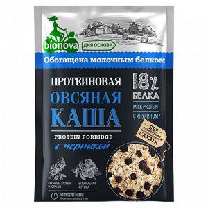 Bionova Каша протеиновая &quot;овсяная с черникой&quot;, 40 г