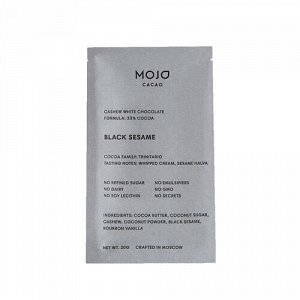 Шоколад кешью "Black Sesame", с чёрным кунжутом Mojo Cacao
