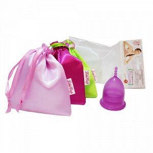 Чаша менструальная "Практик" в атласном мешочке, фиолетовая M LilaCup, 22 мл