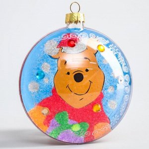 Новогодний ёлочный шар с фреской "С Новым годом!" Медвежонок Винни