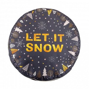 Чехол для пуфика Этель &quot;Let it snow&quot;, d=60 см, рогожка, 100% п/э