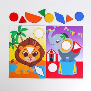 Мозаика для детей по шаблону «Озорные зверята»